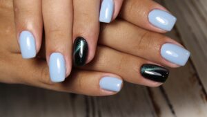 sky blue french tip 1.50